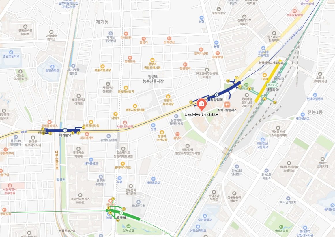 힐스테이트 청량리 더퍼스트 원거리 위치도